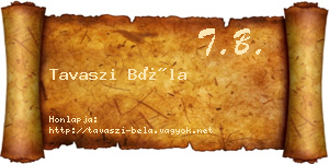 Tavaszi Béla névjegykártya